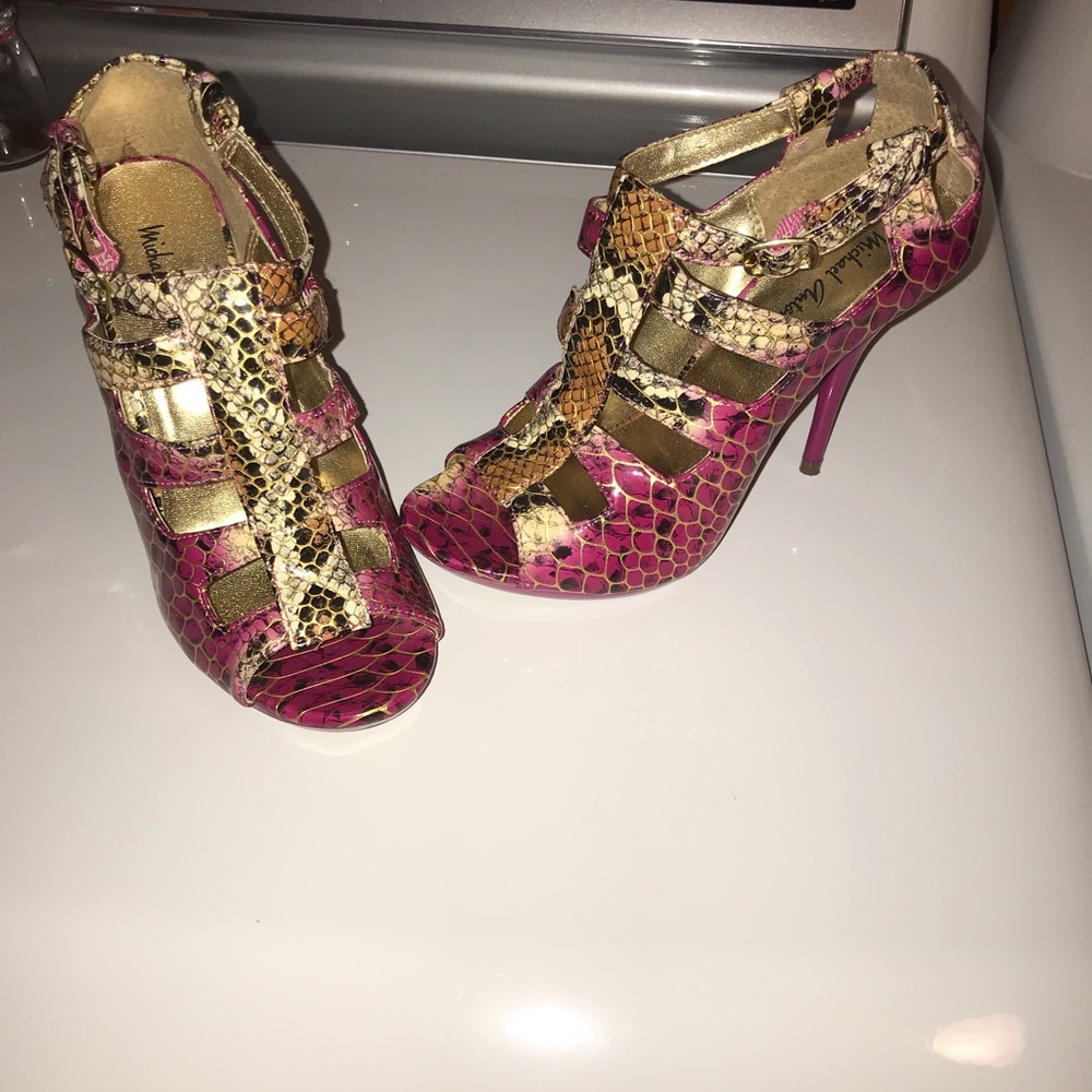 Pink and gold heels